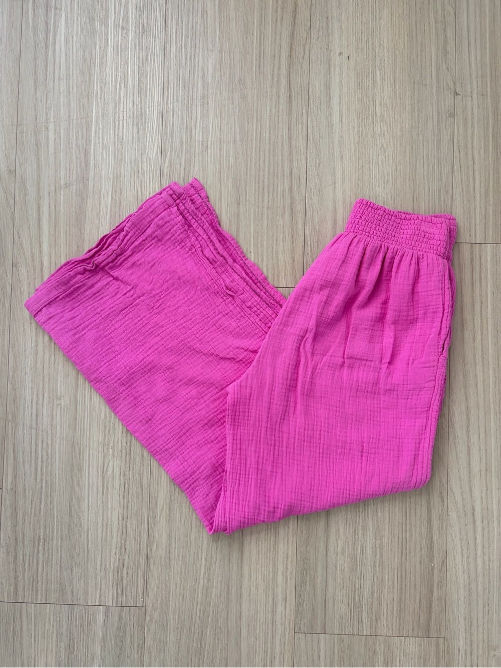 Women’s Hot Pink Gauze Pull-On Pants Size Small